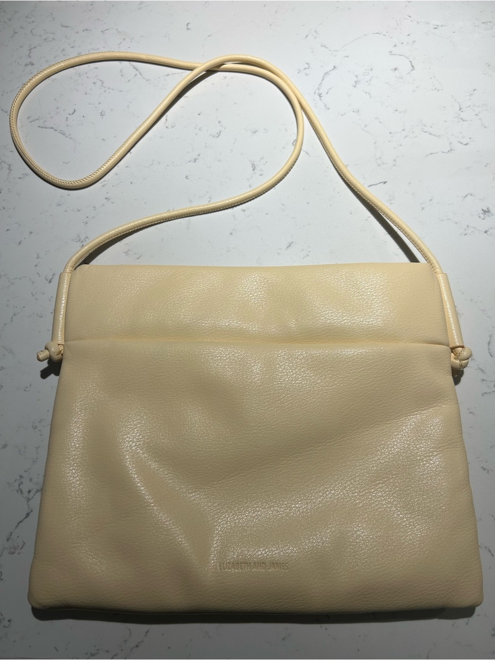 Elizabeth and James Pale Cream Butter Yellow Leather Crossbody Bag
